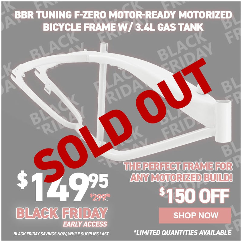 BBR Tuning F-ZERO Motor-Ready Motorized Bicycle Frame w/ 3.4L Gas Tank