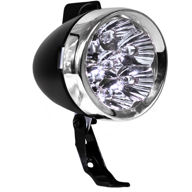 BBR Tuning Vintage LED Bullet Headlight - Black/Silver - side
