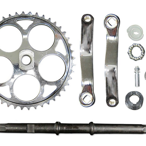 4-Stroke Motorized Bicycle Extra Wide Bike Crank Assembly w/ 44T Sprocket & Bottom Bracket