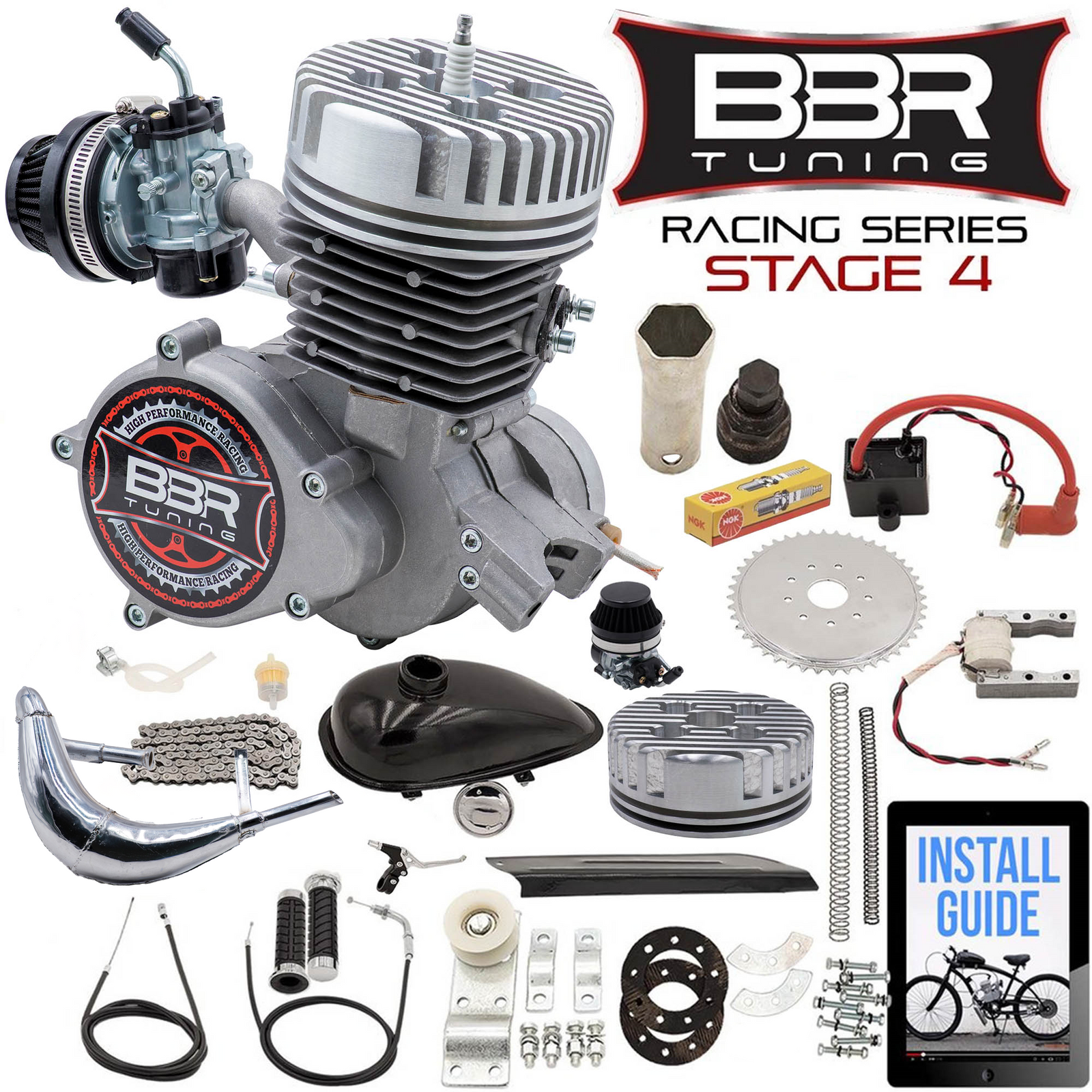 BBR Tuning - BBR Tuning Racing Series Stage 4 66/80cc 2-Stroke Engine Kit