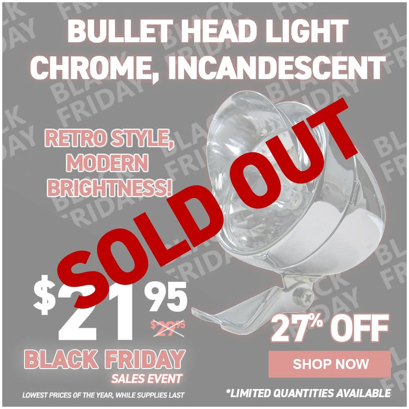 Bullet Head Light - Chrome, Incandescent