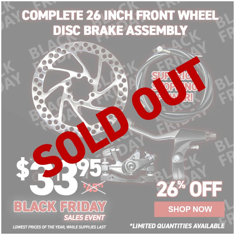 Complete 26 Inch Front Wheel Disc Brake Assembly