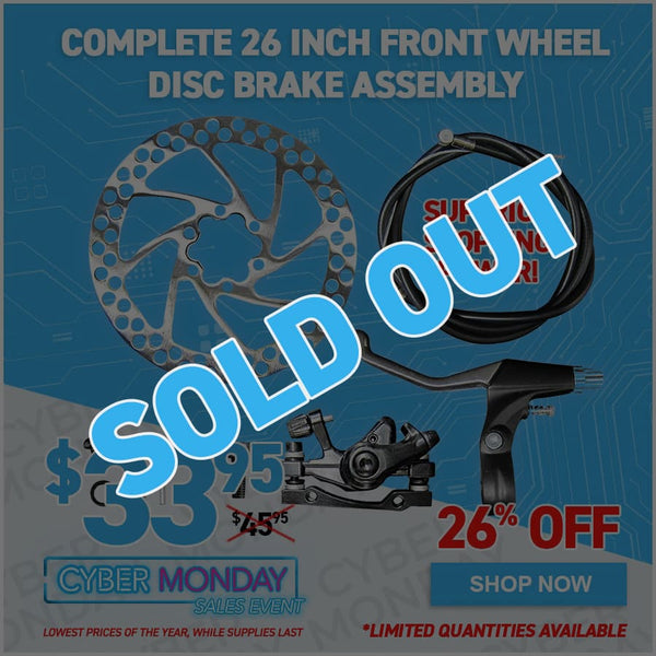 Complete 26 Inch Front Wheel Disc Brake Assembly