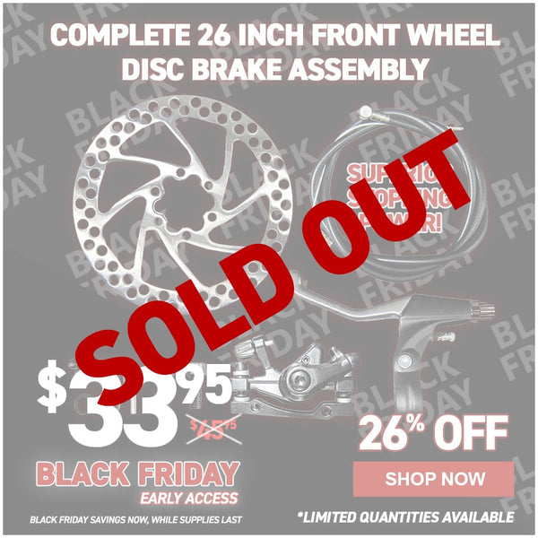 Complete 26 Inch Front Wheel Disc Brake Assembly