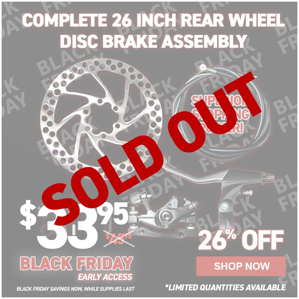 Complete 26 Inch Rear Wheel Disc Brake Assembly