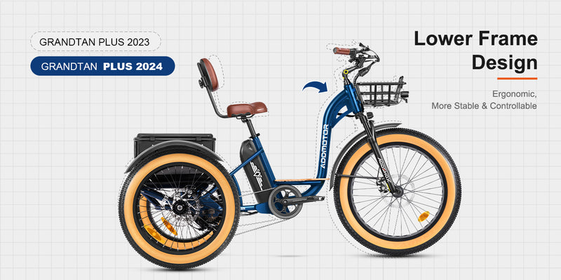 Addmotor 750W 48V Grandtan Plus PLUS M-340PTrike Extra Fat Tire Electr