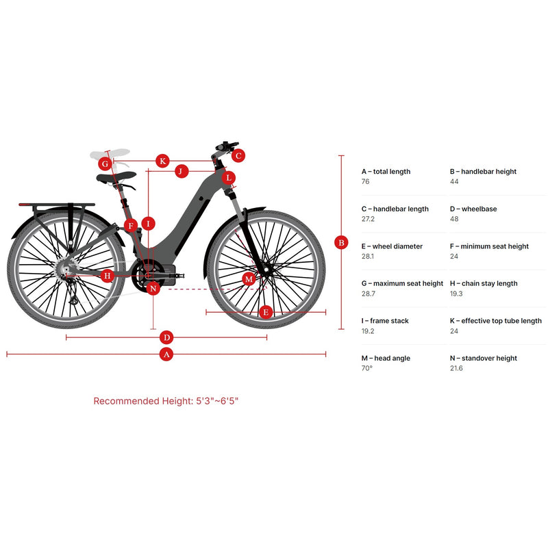 Electric Bike Himiway A7 Dimensions