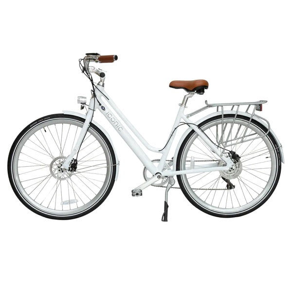 Electric Bike Iconic Ultralight StepThru White Left