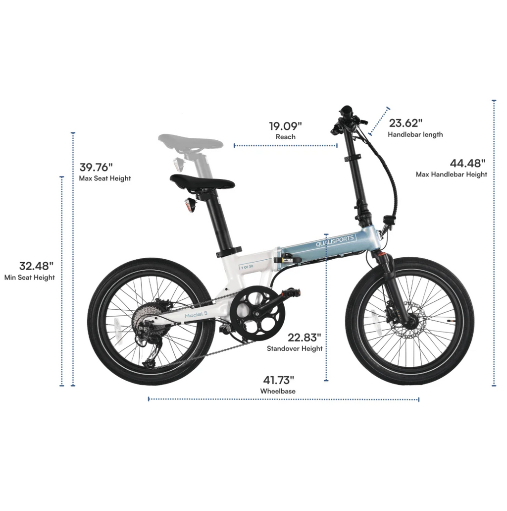 Qualisports 500W Model 5 Dual Battery Folding Electric Bike
