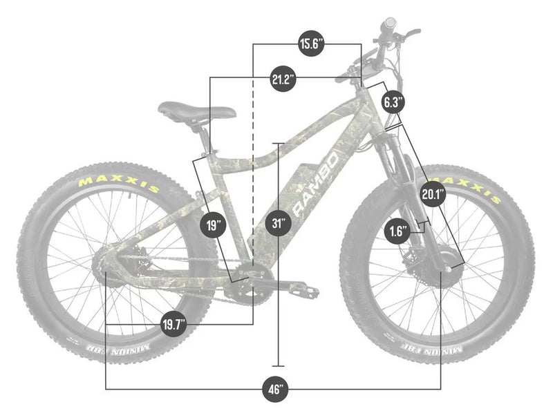 Rambo 500W Krusader 2.0 Dual Motor All-Wheel Drive Hunting Electric Bike