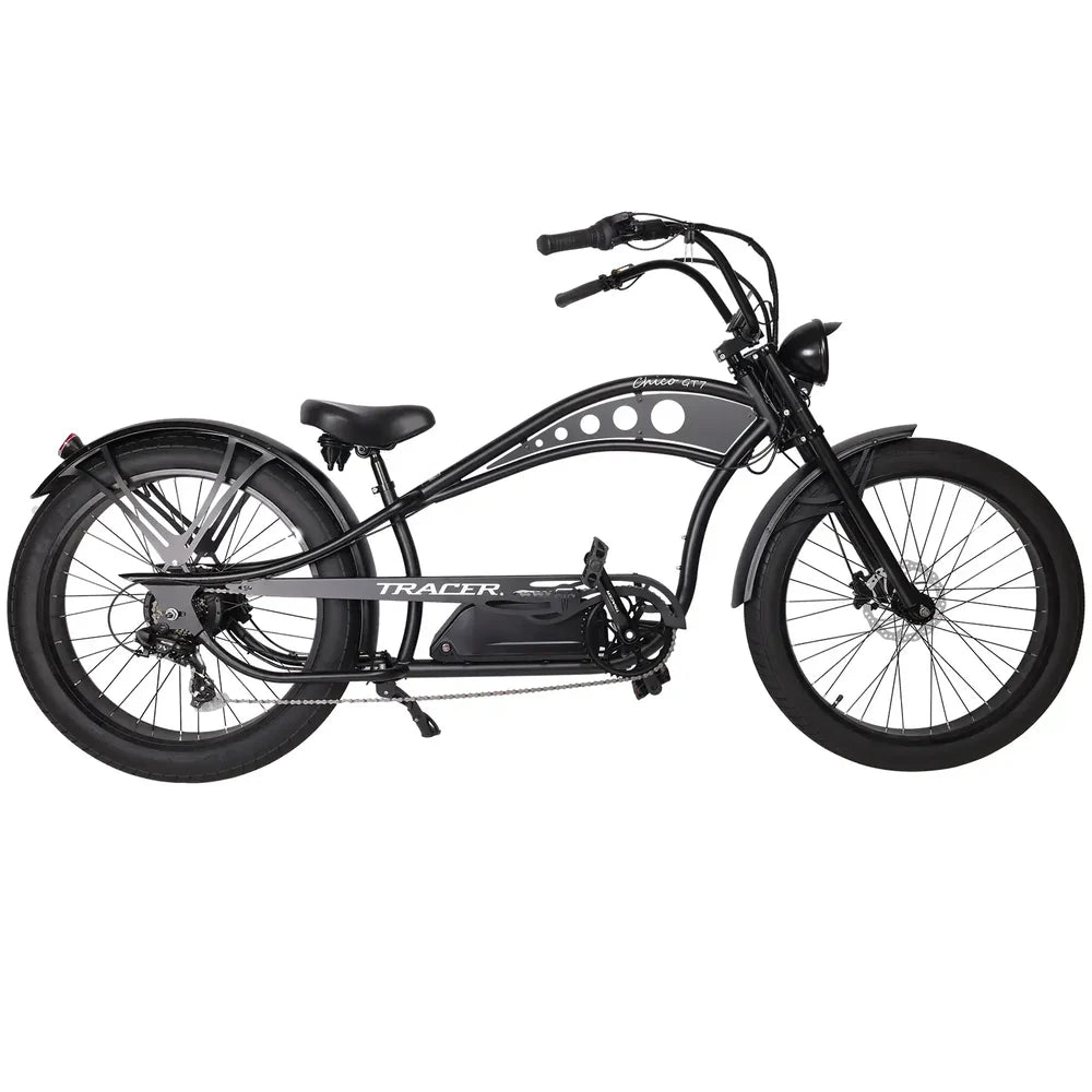 Tracer 750W 48V Chico GT7 Chopper Stretch Cruiser Fat Tire Electric Bike