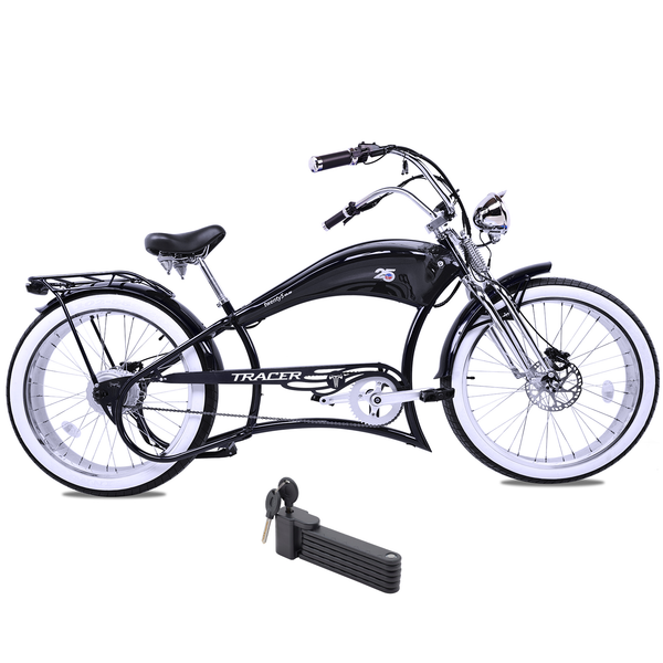 electric chopper bicycle for sale Tracer 800W Twenty5 Chopper Stretch Cruiser Electric Bike