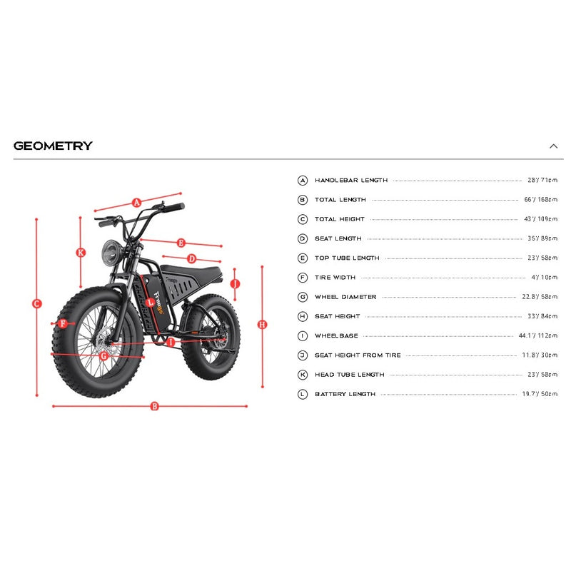 Electric Bike Freego S1 Cafe Racer Black Geometry