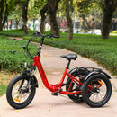 Electric Bike Addmotor Citytan Red on a paved trail