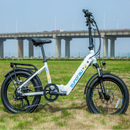 Electric Bike Eunorau META Foldable Step-Thru White on the grass