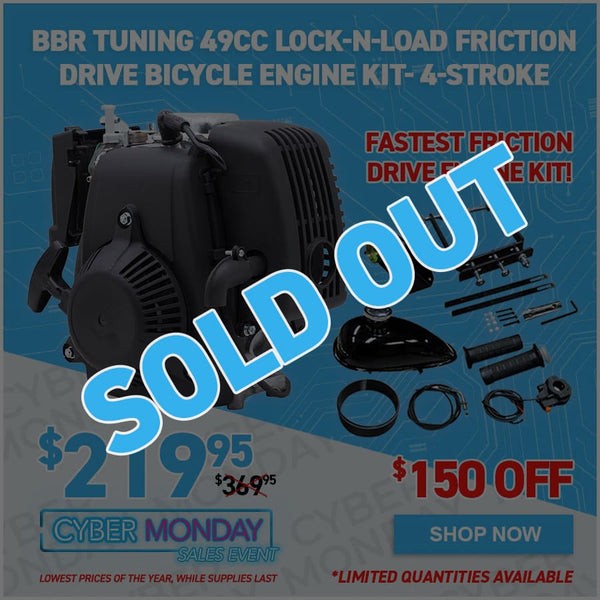 BBR Tuning 49cc 5G Lock-N-Load Friction Drive Bicycle Engine Kit- 4-Stroke