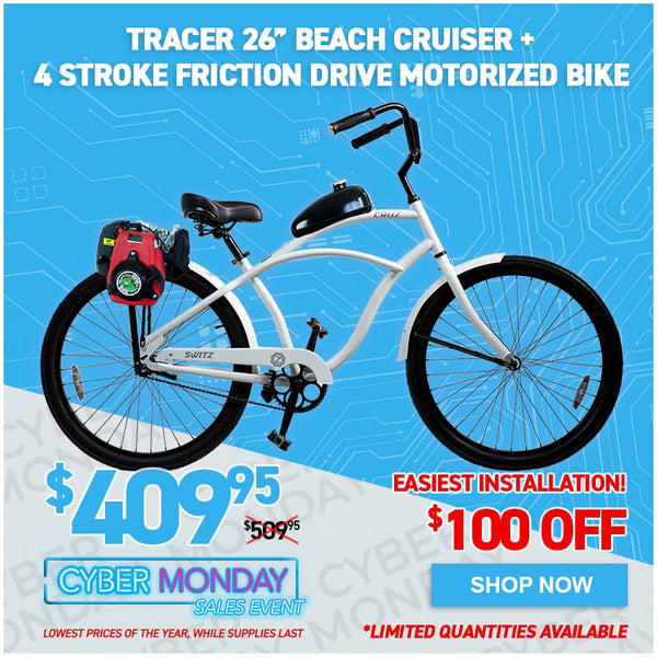 Tracer 26 Inch Men's Ace Beach Cruiser + 4 Stroke Friction Drive