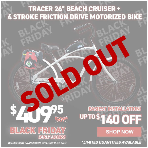 Tracer 26 Inch Men's Ace Beach Cruiser + 4 Stroke Friction Drive
