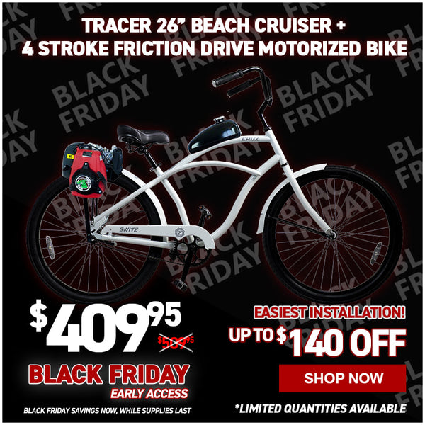 Tracer 26 Inch Men's Ace Beach Cruiser + 4 Stroke Friction Drive