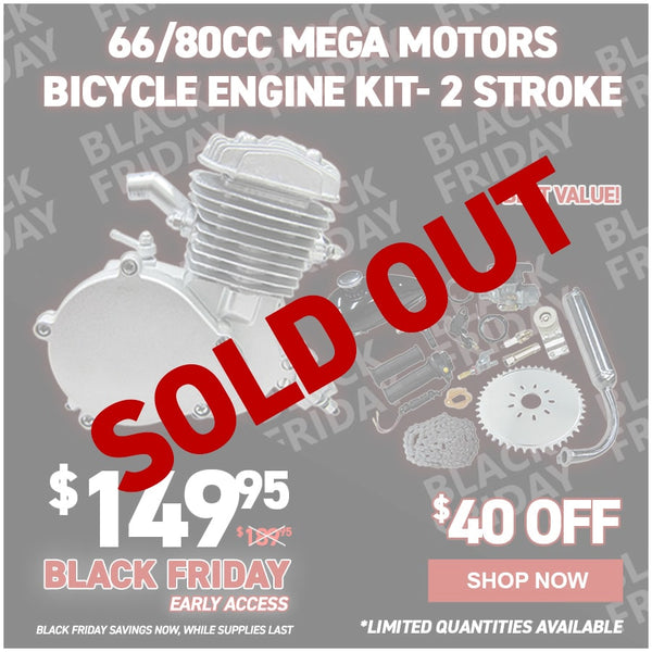 66/80cc Mega Motors Bicycle Engine Kit- 2 Stroke