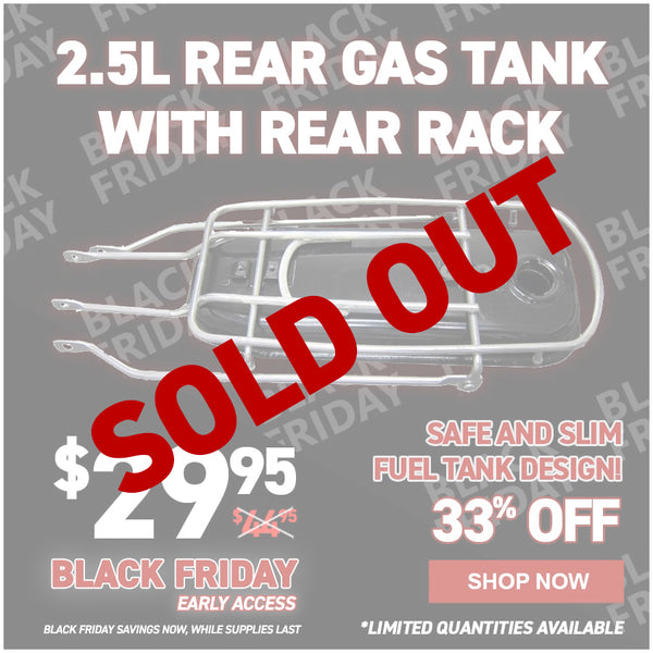 2.5L Rear Gas Tank with Rear Rack