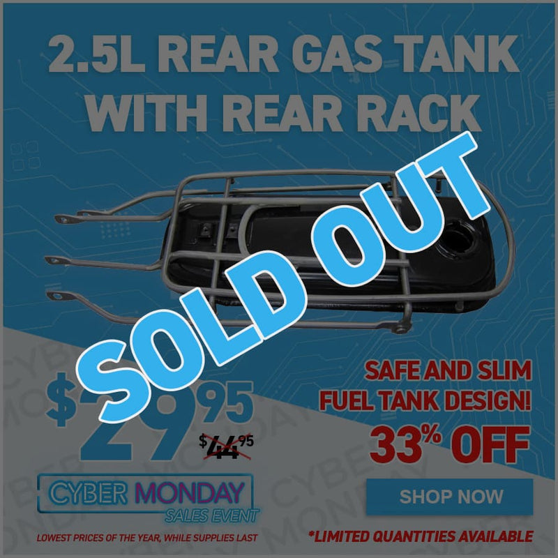 2.5L Rear Gas Tank with Rear Rack