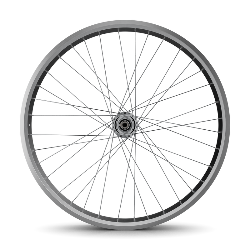 26" Fat Tire Single/7 Speed Beach Cruiser Wheel Set (Silver)