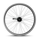 26" Fat Tire Coaster Brake Beach Cruiser Wheel - Silver - Rear Wheel Only