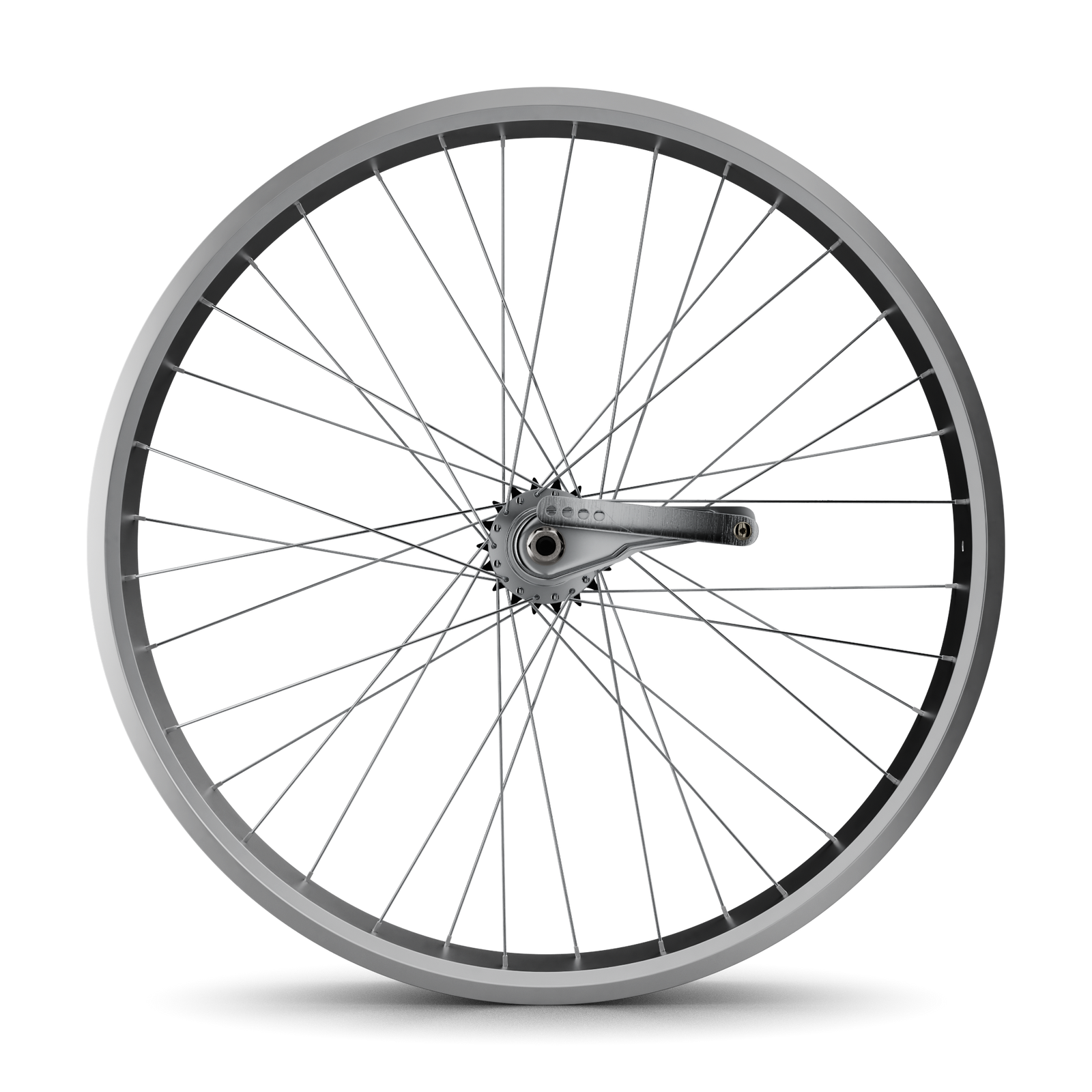 26" Fat Tire Coaster Brake Beach Cruiser Wheel Set (Silver)