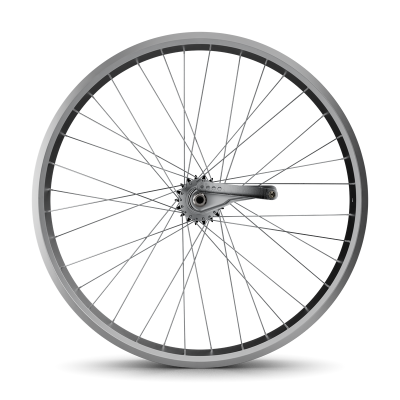 26" Fat Tire Coaster Brake Beach Cruiser Wheel Set (Silver)