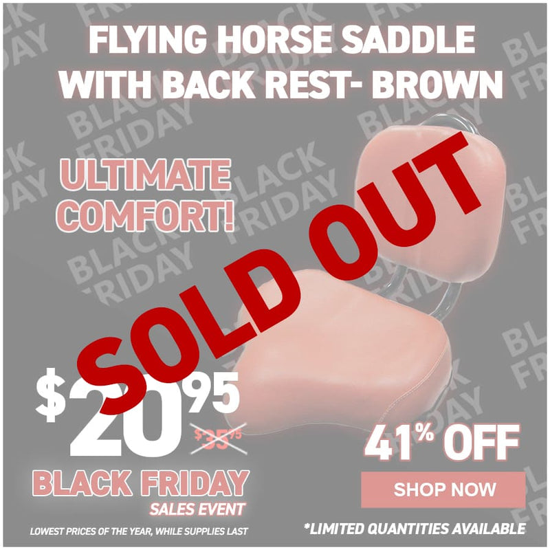 Flying Horse Saddle with Back Rest- Brown