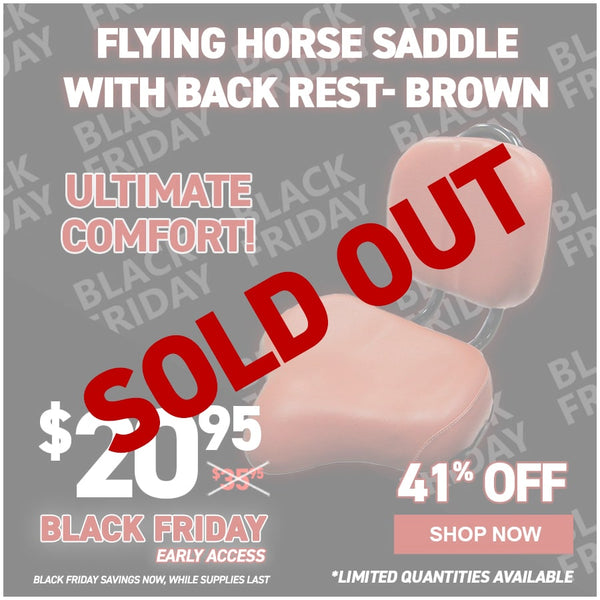 Flying Horse Saddle with Back Rest- Brown