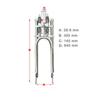 Motorized Bicycle Tracer 26 Inch Over and Under Dual Spring Adjustable Classical Fork Chrome Dimension