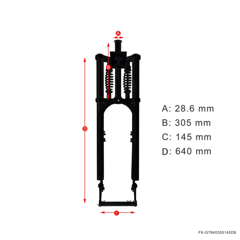 Motorized Bicycle Tracer 26 Inch-29 Inch Adjustable Dual Spring Fork Black Dimension