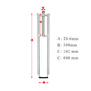 Motorized Bicycle Tracer Triple Tree Fork 28.6 mm Chrome dimension