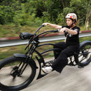 Motorized Bicycle Tracer V-Type Steel Handlebar black installed in real bike