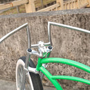 Motorized Bicycle Tracer W-Type Steel Handlebar Black and chrome inner in a bike