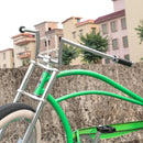 Motorized Bicycle Tracer W-Type Steel Handlebar Black and chrome installed in a bike