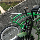 Motorized Bicycle Tracer W-Type Steel Handlebar Black and chrome installed in bikes