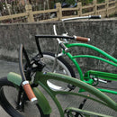 Motorized Bicycle Tracer W-Type Steel Handlebar Black in green bike