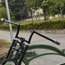 Motorized Bicycle Tracer W-Type Steel Handlebar Black installed in real bike