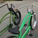 Motorized Bicycle Tracer W-Type Steel Handlebar black and chrome in a bike