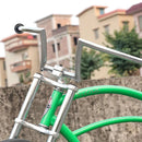 Motorized Bicycle Tracer W-Type Steel Handlebar chrome front view