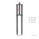 Motorized Bicycle Triple Tree Fork 1 Inch Steerer Black dimension