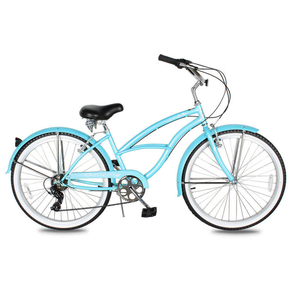 blue womens bicycle Micargi Pantera 7 Speed Women's 26" Beach Cruiser Bicycle Pink