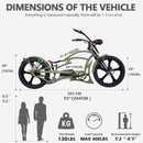 Tracer 800W Raptor Pro DS Chopper Stretch Cruiser  Electric Bike