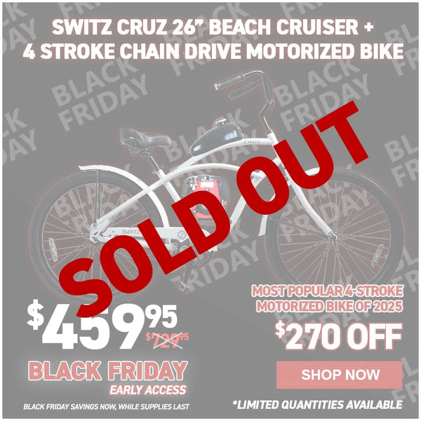 Switz Cruz + 4 Stroke Chain Drive Motorized Bike