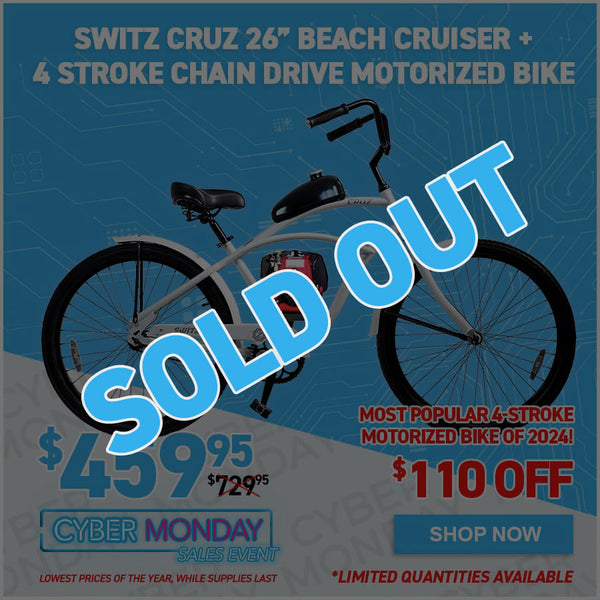 Switz Cruz + 4 Stroke Chain Drive Motorized Bike