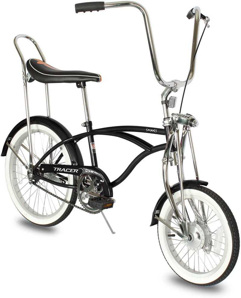 Tracer Smart Classic Lowrider Beach Cruiser Single Speed Bike Matte Black Right Angle View
