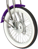 Tracer Smart Classic Lowrider Beach Cruiser Single Speed Bike Purple Front Wheel